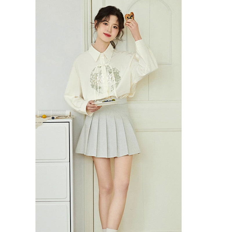 [MUTU Series]★China Style Shirt★ 2color Tops Long Sleeve Shirt Embroidery Women's Chinese Clothing Improves Temperament