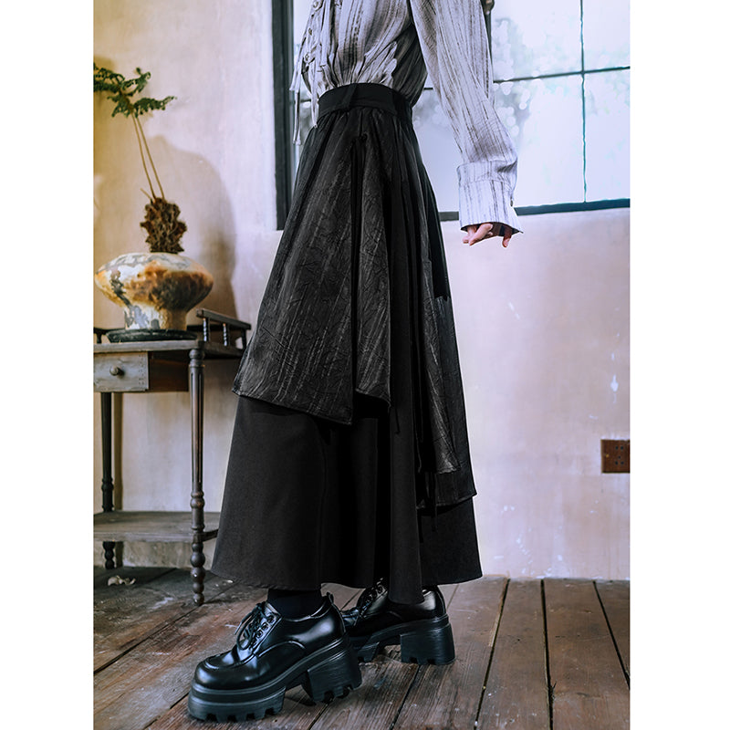 [Kokaisha---Butterfly Gin Series] Chinese-style trousers, bottoms, gaucho pants, original, slimming, switching, floral pattern