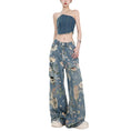 Load image into Gallery viewer, [MZVZ Series] ★Denim pants★ Floral patterned trousers, bottoms, distressed finish, unisex, men's, women's, stylish
