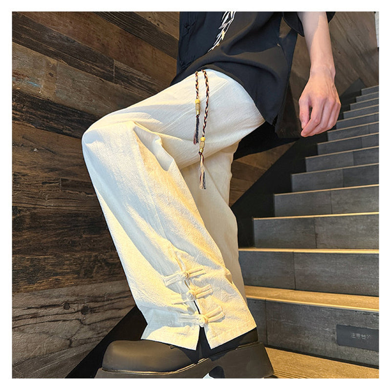 [BENGE Series] ★Chinese-style pants★ 3 colors Casual pants Trousers Bottoms Unisex Men's Large size Thin Summer clothes Simple