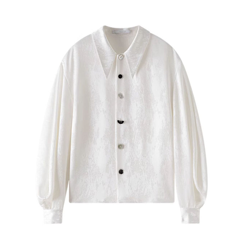 [HUAQILAN Series]★Shirt★ Tops, Long Sleeve Shirts, Women's Chinese Clothes, Improves Temperament, White, White