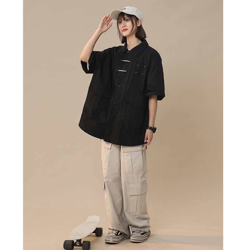 [Fujiiman Series] ★Shirt★ 2 colors Tops Short sleeve Unisex Men's Large size Easy to match Casual