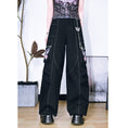 Load image into Gallery viewer, [Kokaisha---Butterfly Gin Series] Chinese-style trousers, bottoms, gaucho pants, original, slimming, switching, floral pattern
