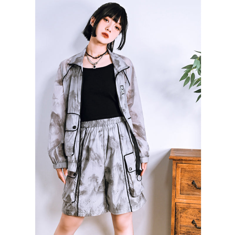 [Daiseiryuu 4 Series] ★Chinese-style tops★ Outerwear, shirts, long-sleeved shirts, sun protection, Chinese clothing, gray