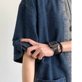 Load image into Gallery viewer, [JIWU series] ★Chinese style tops★ 2 colors Shirt Outerwear Short sleeve Denim Unisex Men's Casual Black Blue
