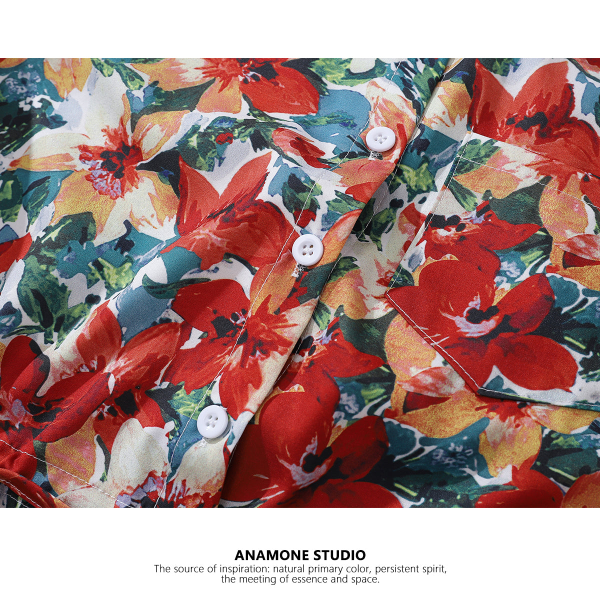 [ANAMONE STUDIO Series] ★Shirt★ Tops for women, SML, short length, floral pattern, easy to match, summer clothes