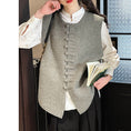 Load image into Gallery viewer, [Tachibana Series] ★China style tops★ 4color Vest Knit Ladies Improves temperament Black Gray Light Green Brown
