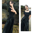 Load image into Gallery viewer, [Big Blue Dragon Series]★China style trousers★Bottoms Gaucho pants Loose Casual Black Black
