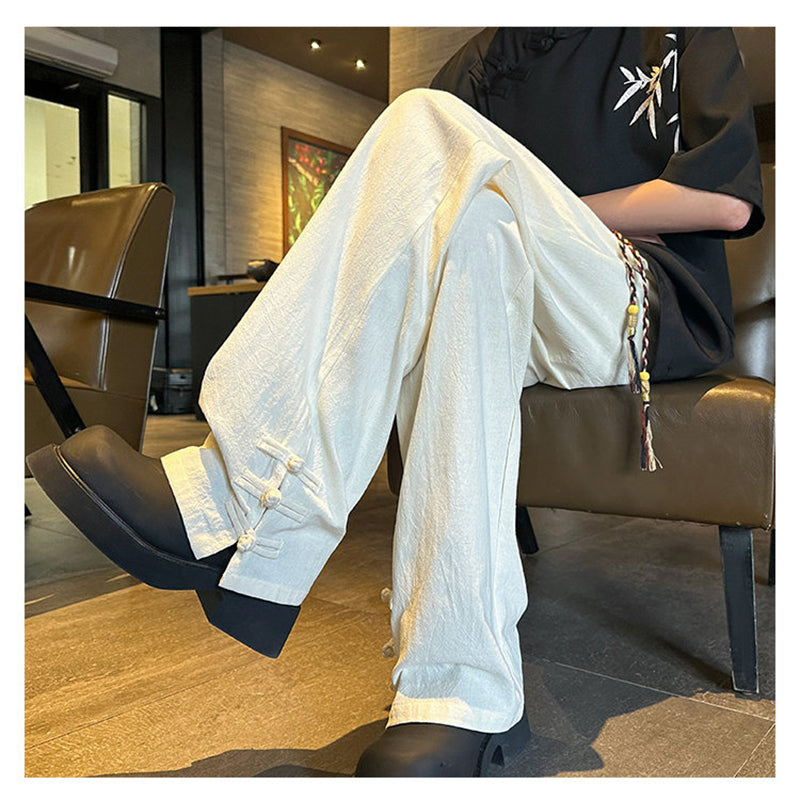 [BENGE Series] ★Chinese-style pants★ 3 colors Casual pants Trousers Bottoms Unisex Men's Large size Thin Summer clothes Simple