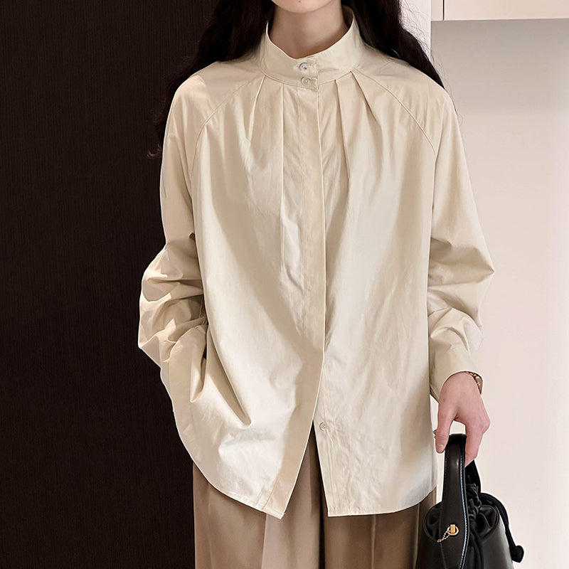 [Tachibana Series] ★Shirt★ 2color Tops, Long Sleeve Shirt, Women's, Improves Temperament, Simple, Plain, Designed