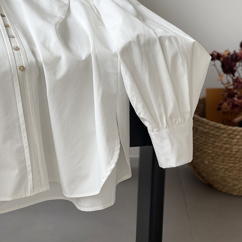 [Tachibana Series]★Shirt★ Tops, long sleeve shirts, women's, improves temperament, simple, white, easy to match