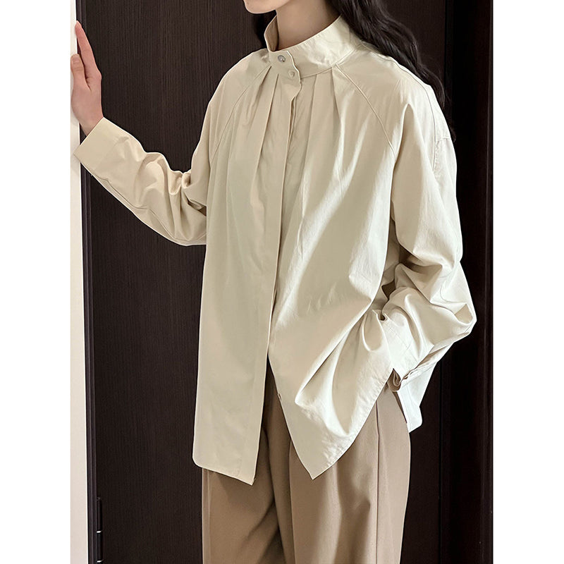 [Tachibana Series] ★Shirt★ 2color Tops, Long Sleeve Shirt, Women's, Improves Temperament, Simple, Plain, Designed