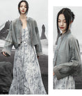 Load image into Gallery viewer, [Daiseiryuu 4 Series] ★Chinese-style tops★ Outerwear, shirts, long-sleeved shirts, sun protection, Chinese clothing, gray
