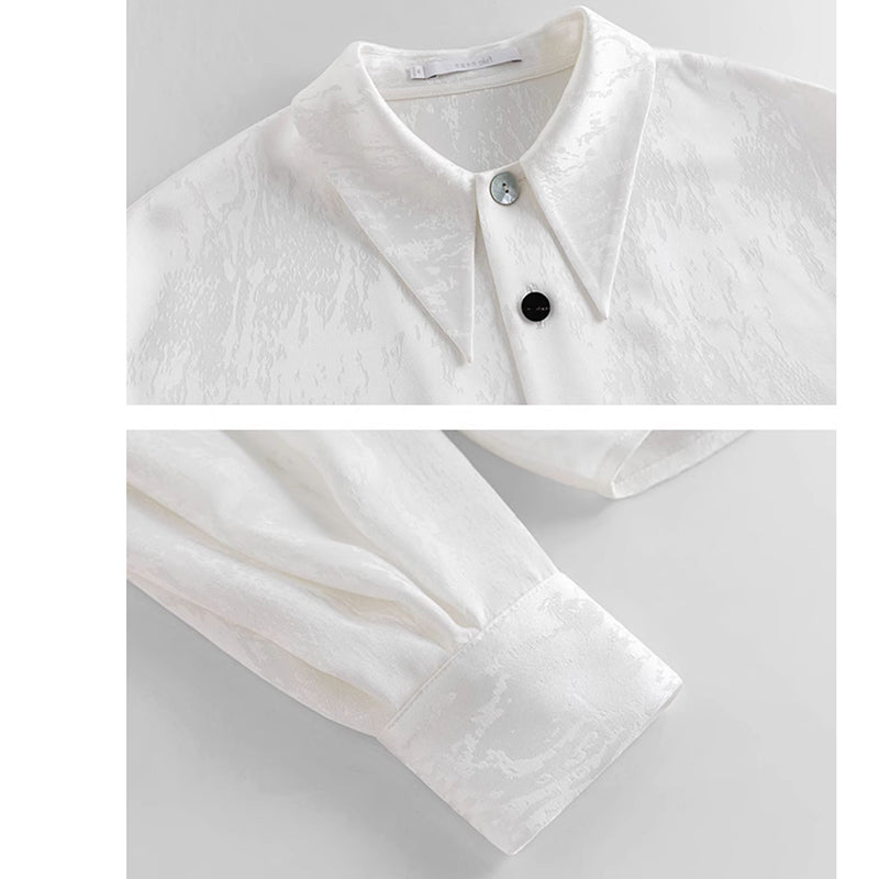 [HUAQILAN Series]★Shirt★ Tops, Long Sleeve Shirts, Women's Chinese Clothes, Improves Temperament, White, White