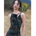 Load image into Gallery viewer, [Daiseiryuu 4 Series] ★Chinese-style dress★ Tie-dyed dress, slimming, Chinese clothing, slit, green
