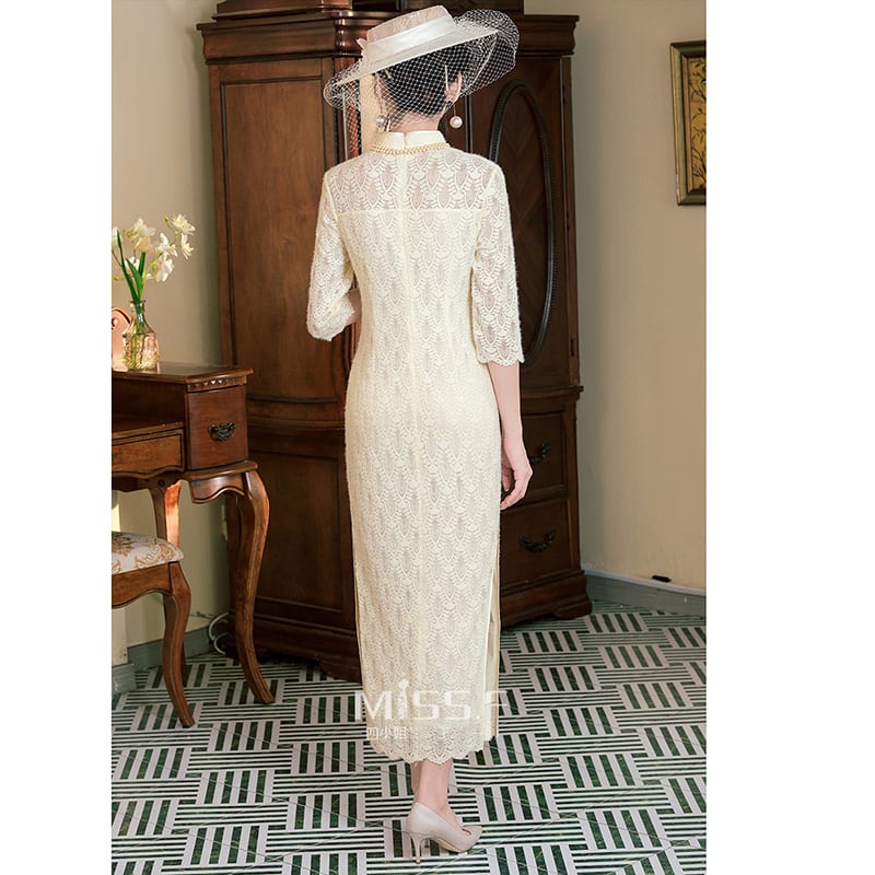 [MISS.F Series]★Cheongsam dress★ Lace Chinese style dress for women, party, wedding