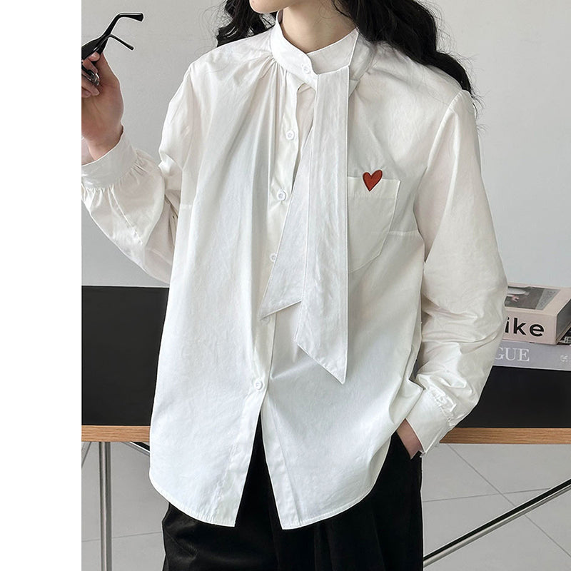 [Tachibana Series]★Shirt★ Tops, Long Sleeve Shirts, Women's, Improves Temperament, White, White Hat, Commuting, Date