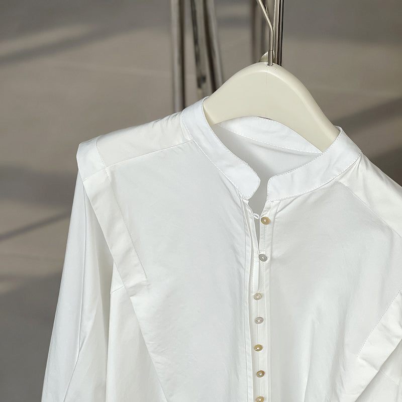 [Tachibana Series]★Shirt★ Tops, long sleeve shirts, women's, improves temperament, simple, white, easy to match