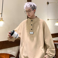 Load image into Gallery viewer, [V37 Series]★Tops★ 3color Sweatshirt Unisex Men's Large Size Stand Neck Black Khaki Brown Gray
