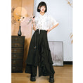 Load image into Gallery viewer, [Kokaisha---Tsubakino Series] ★Chinese-style trousers★ Bottoms Gaucho pants Irregular Black Culottes skirt
