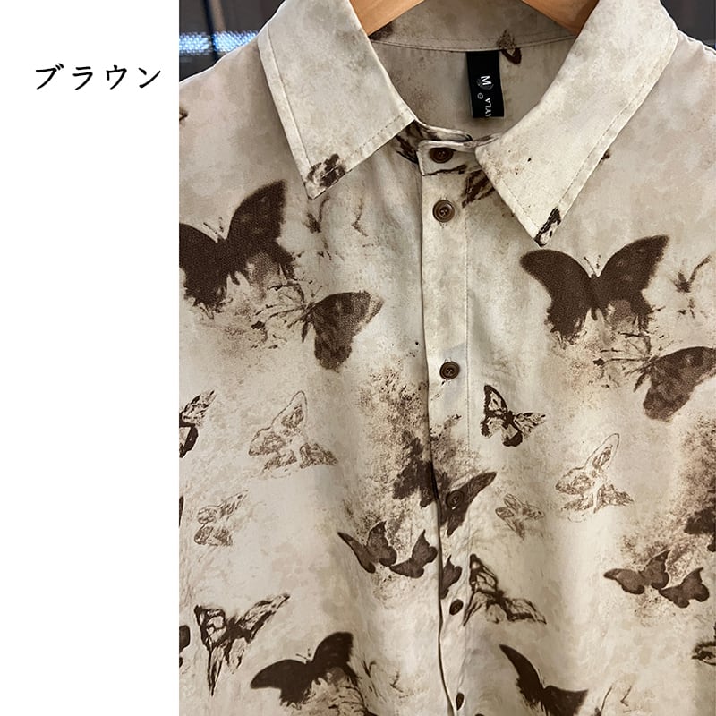 [Chen Dafu Series]★China Style Shirt★ 2color Tops Long Sleeve Shirt Unisex Men's Butterfly Print