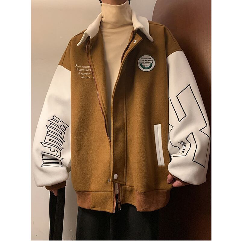 [NANSHI Series]★Jacket★ 3color Stadium Jacket Outerwear Unisex Men's Color Scheme Rasha Black Brown Green