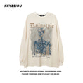 Load image into Gallery viewer, [KKyesiou Series] ★Tops★ 2color Sweatshirt Unisex Men's Skull Skull Stylish Black Apricot
