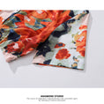 Load image into Gallery viewer, [ANAMONE STUDIO Series] ★Floral shirt★ Tops Short sleeve shirt SML Short length Print Unique Orange Oil painting style
