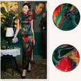 Load image into Gallery viewer, [MISS.F Series] ★Cheongsam Dress★ Silk Temperament Enhancement Chinese Style Dress Women's Party Wedding Floral Pattern
