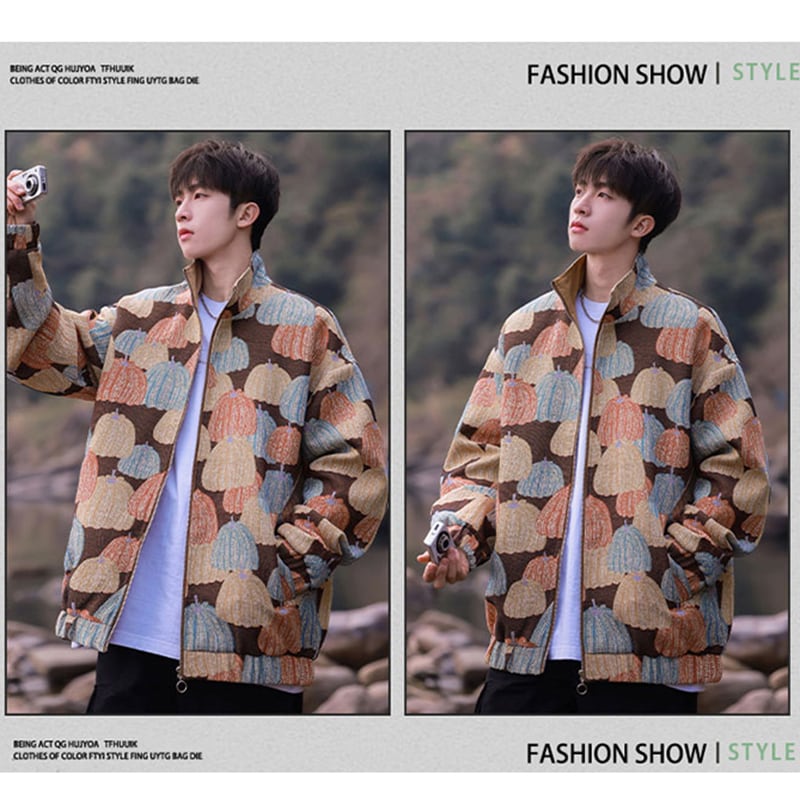 [NANSHI Series]★Jacket★ 3color Outer Print Unisex Men's Pumpkin Pumpkin Pattern Aya