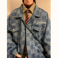 Load image into Gallery viewer, [BAOYAN Series] ★Jacket★ Denim jacket outerwear jeans unisex men's plaid pattern blue blue
