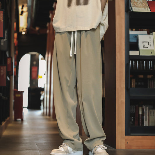 [GANGZAI Series] ★ Pants ★ 3 colors Bottoms Unisex Men's Plain Refreshing Cool Summer Clothes Cool Black Khaki Brown Beige