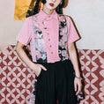 Load image into Gallery viewer, [Kokaisha---Butterfly Gin Series] ★Chinese-style top★ Short-sleeved shirt, unique, original design, butterfly, pink, cute
