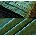 Load image into Gallery viewer, [HPCP Series]★Jacket★ Outerwear Unisex Men's Switchable Denim Jacket Stylish Green Green
