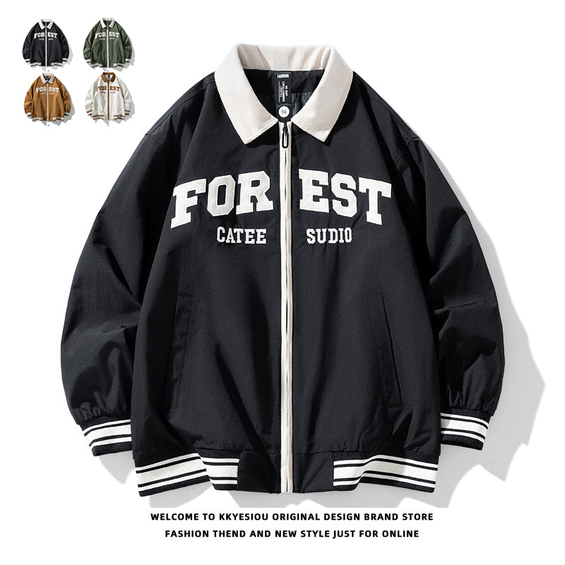 [DFBL Series]★Jacket★ 4color Outerwear Unisex Men's Color Scheme Alphabet Casual