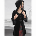 Load image into Gallery viewer, ✿New item! [Big Blue Dragon Series] ★China style tops★ Parka velvet cross black slit
