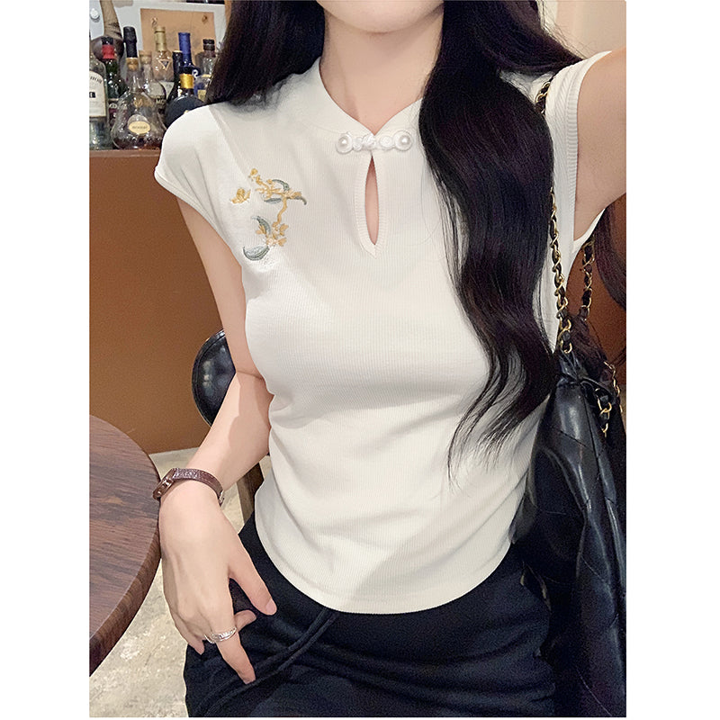 [TUANTUAN series] ★Chinese style tops★ 4color T-shirts for women, slimming, sexy, stylish design