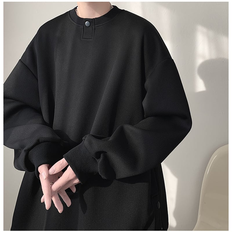 [Takashi Series] ★Tops★ 2color Unisex Men's Large Size Simple Black Apricot