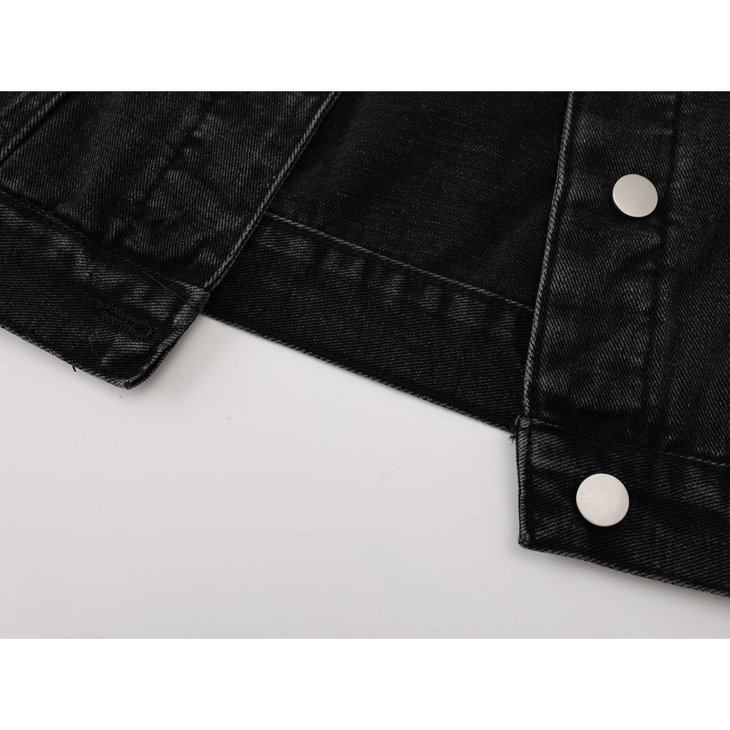 [LHSEN Series] ★Outer★ Denim Jacket Jacket Jeans Tie-dye Women's Black