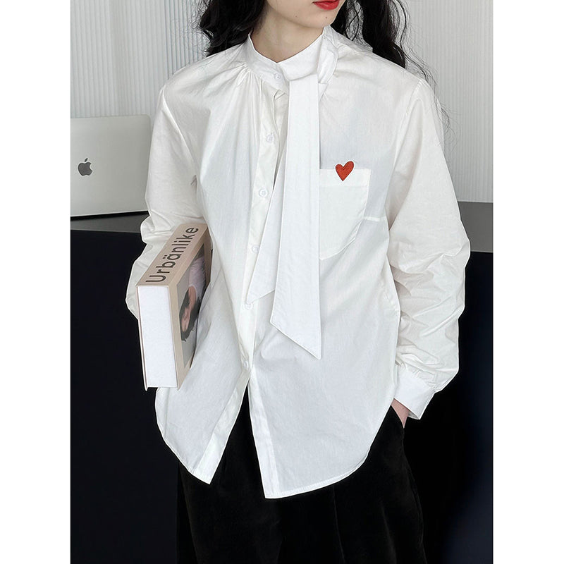 [Tachibana Series]★Shirt★ Tops, Long Sleeve Shirts, Women's, Improves Temperament, White, White Hat, Commuting, Date