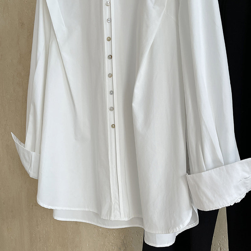 [Tachibana Series]★Shirt★ Tops, long sleeve shirts, women's, improves temperament, simple, white, easy to match