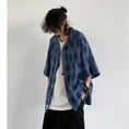 Load image into Gallery viewer, [JIWU series] ★Chinese style tops★ 2 colors Shirt Outerwear Short sleeve Denim Unisex Men's Casual Black Blue
