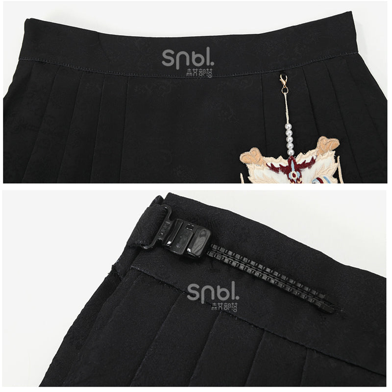 [Mori Onna Buraku Series] ★China style skirt★ 2 types available Long length or short length Bottoms Original