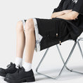 Load image into Gallery viewer, [BIGEMAN Series] ★Shorts★ Chinese-style pants, 2 colors, bottoms, short pants, unisex, men's, fake layered, black, gray
