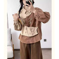 Load image into Gallery viewer, [QIUZILI Series]★Shirt★ Corduroy long sleeve shirt tops cat cat cute color scheme brown
