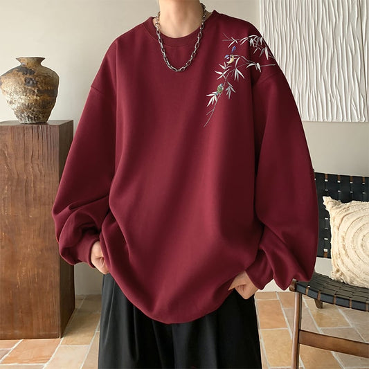 [KADISHOU series] ★Chinese style tops★ 5 colors Long sleeve tops Sweatshirt Unisex Men's Large sizes Black White Red