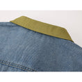 Load image into Gallery viewer, [LHSEN Series] ★Outer★ Denim jacket Jacket Short length Color scheme Blue Blue Retro
