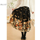 [XIAOER Series]★China style skirt★ 3color floral pattern skirt bottoms elastic waist, easy to match for commuting, dates