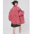 Load image into Gallery viewer, [Fujiiman Series] ★Jacket★ Denim jacket outerwear jeans unisex men's pink switching
