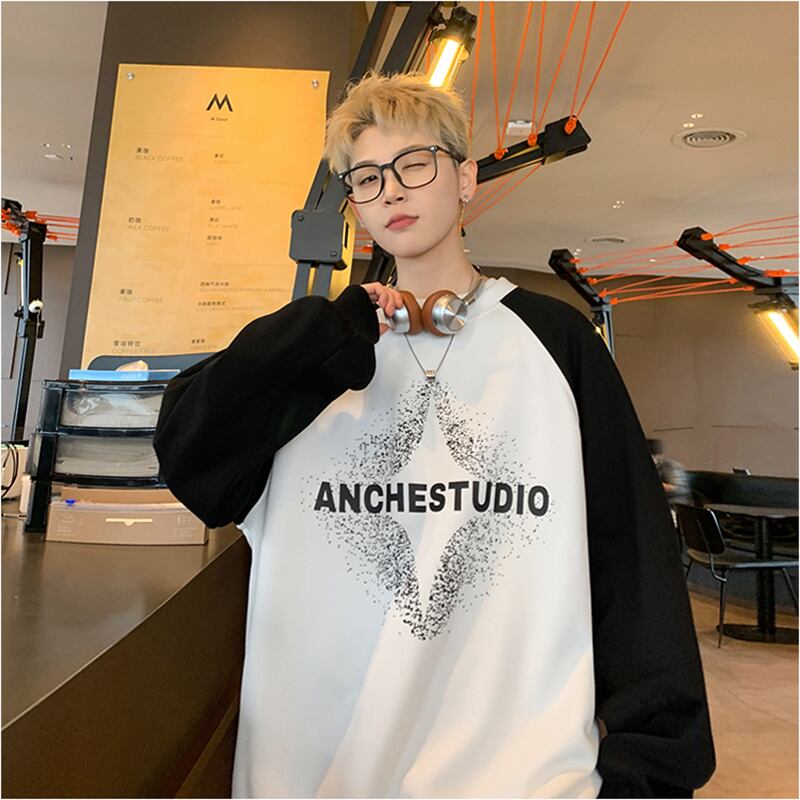 [NANSHI Series] ★Tops★ 2color Sweatshirt Unisex Men's Black White Color Scheme Casual